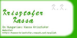 krisztofer kassa business card